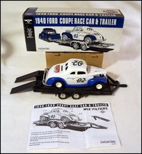 Ertl Collectibles WIX Filters 1940 Ford Coupe Race Car  Trailer Bank 1:25 R1382