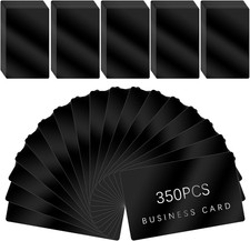 350 Pcs Metal Business Card Blanks, Black Aluminium Metal Business Cards for CNC