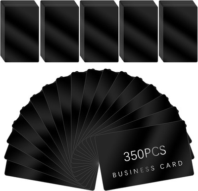 350 Pcs Metal Business Card Blanks, Black Aluminium Metal Business Cards for CNC