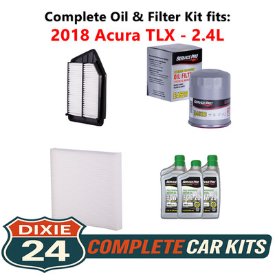 2018 Acura TLX 2.4L Complete Cabin, Air & Oil Filter Kit (0W-20)