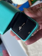 Tiffany & Co 18ct White Gold bezel set Diamond Solitiare ring O1/2