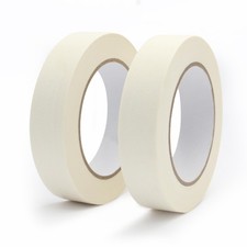 Masking Tape 1 inch X 55 Yards X 2 Rolls, 328FT Total, Beige White Painters T...