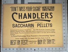 Chandlers Saccharin Pellets Advertising Sign ...
