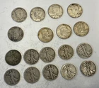 Mixed 1902-1964 90% Silver Franklin/Barber/Kennedy/ Walking Half Dollars-x 18