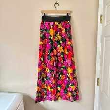 Vintage 70s Dayglow floral maxi skirt Medium