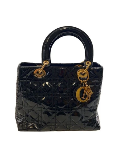 Sac fourre tout Christian Dior Lady Medium 2WAY émail noir occasion