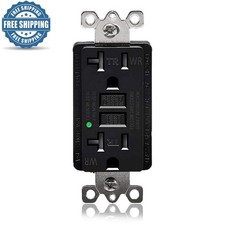 20A GFCI Outlet Black 125V Tamper-Resistant W...