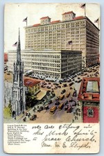 1907 New York City NY Vintage Postcard Grace Church Old A. T. Stewart Building