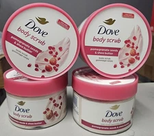 4 PACK Dove Exfoliating Body Polish Body Scrub Pomegranate & Shea, 10.5 oz/each