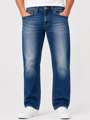 Tom Tailor Men Slim Jeans W29 L30 in Blue Light Wash 5-Pocket Button Closure