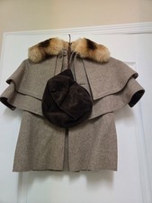 Vintage Wool Cloak/Cape w/Fur Collar from Portugal - by McCloud Bri Alex