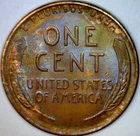 1944s BU + Lincoln Wheat Cent Coin NICE COLOR !!    1c START AUCTION