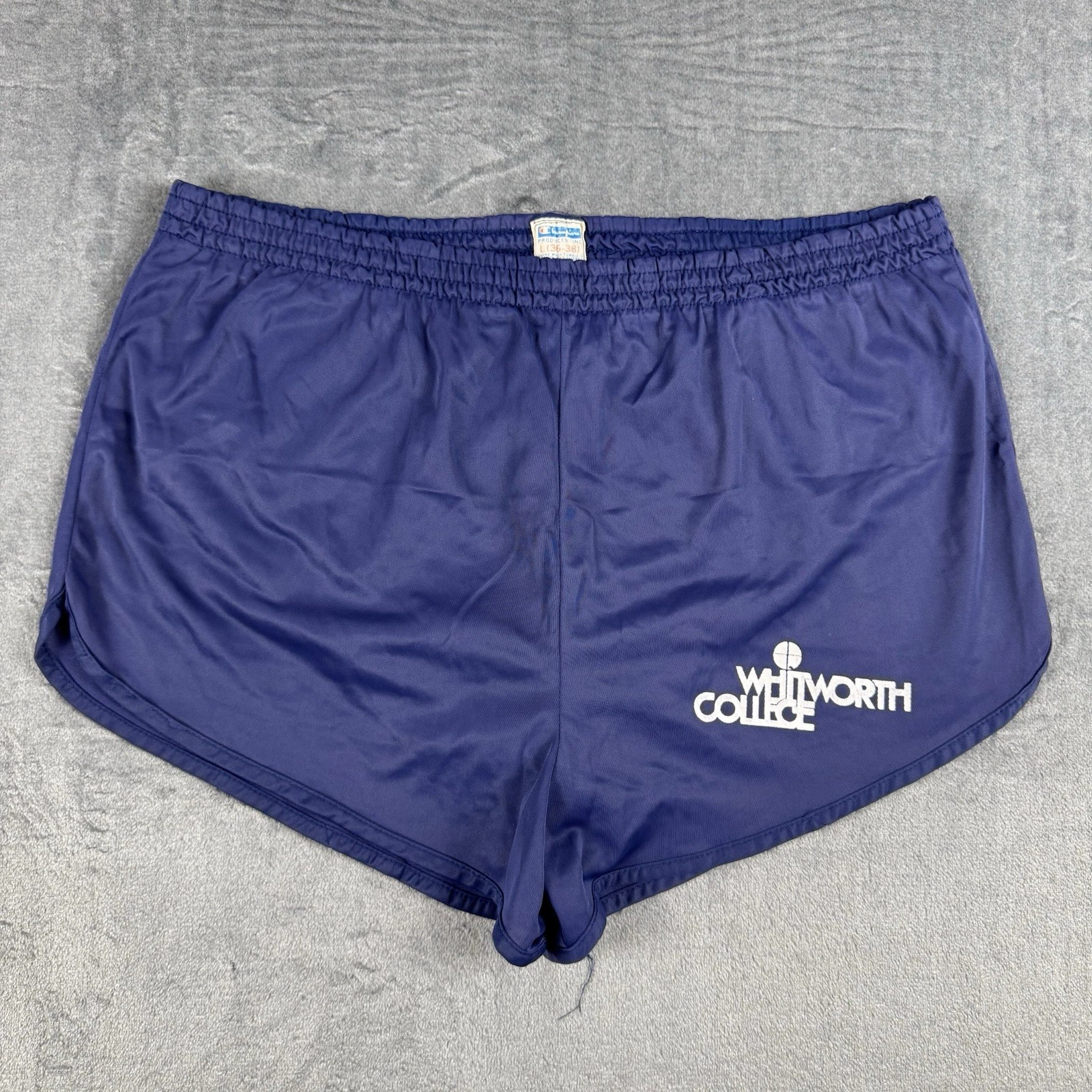 Vintage 80s Champion Nylon Running Shorts USA Made Track Gym Unisex Large 36-38