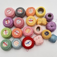 Vintage Tatting Thread Star JP Coats Clark Solid Colors DMC 60 Yds Lot Of 20