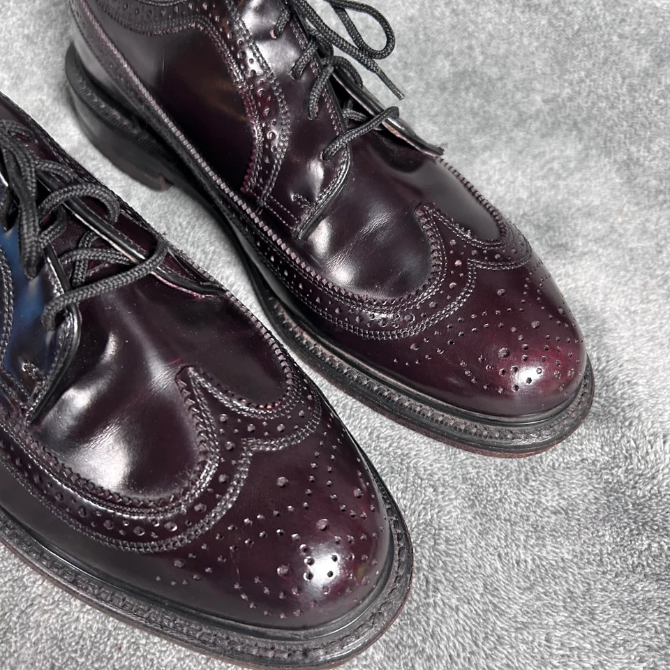 Bluchers Florsheim Imperial Ala Larga Para Hombre 9.5E Cuero Borgoña Hecho en EE. UU. 90740 Foto 3 de 4