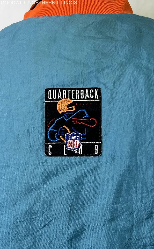Vintage NFL Miami Dolphins Quarterback Club Quilt Lined Nylon Bomber Jacket XL - Image 4 of 4