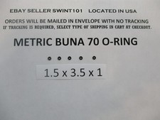1.5mm ID x 3.5mm OD x 1mm thick O-ring. Buna-70.  Quan 5..