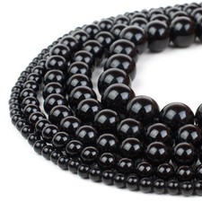 50 Natural Black Onyx Beads Round Smooth 6mm