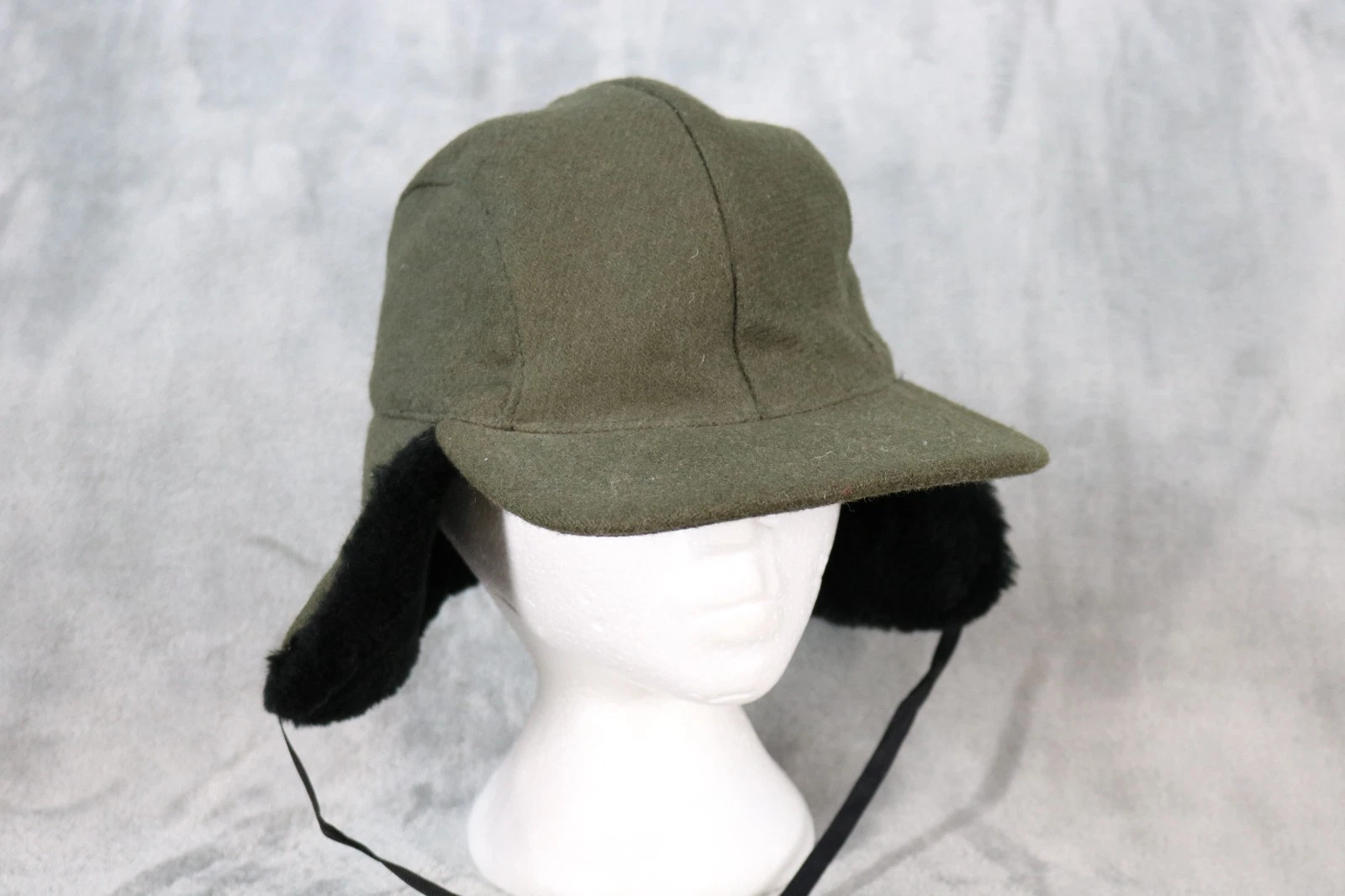 Vintage Outdoors Man Green Wool Trapper Hunting Fleece Lined Hat L USA Pendleton