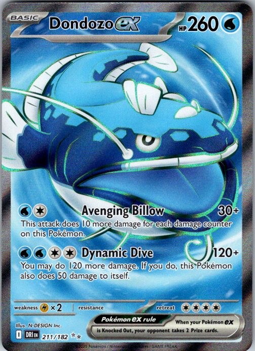 Pokemon SV10: Destined Rivals Dondozo ex #211/182 NM/MT