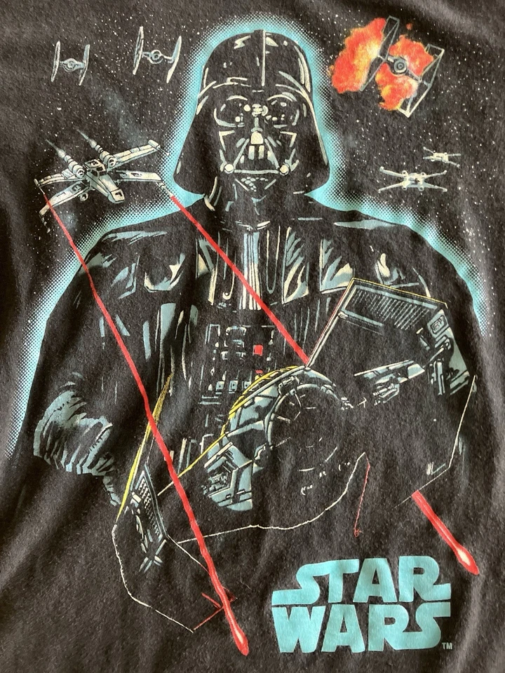Camiseta vintage 1996 Star Wars Darth Vader Lucas Films Darth Maul Dark Side JUVENTUDE G - Imagem 2 de 4