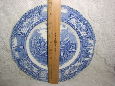 Vintage Crown Ducal Colonial Times Dinner Plate Blue First
