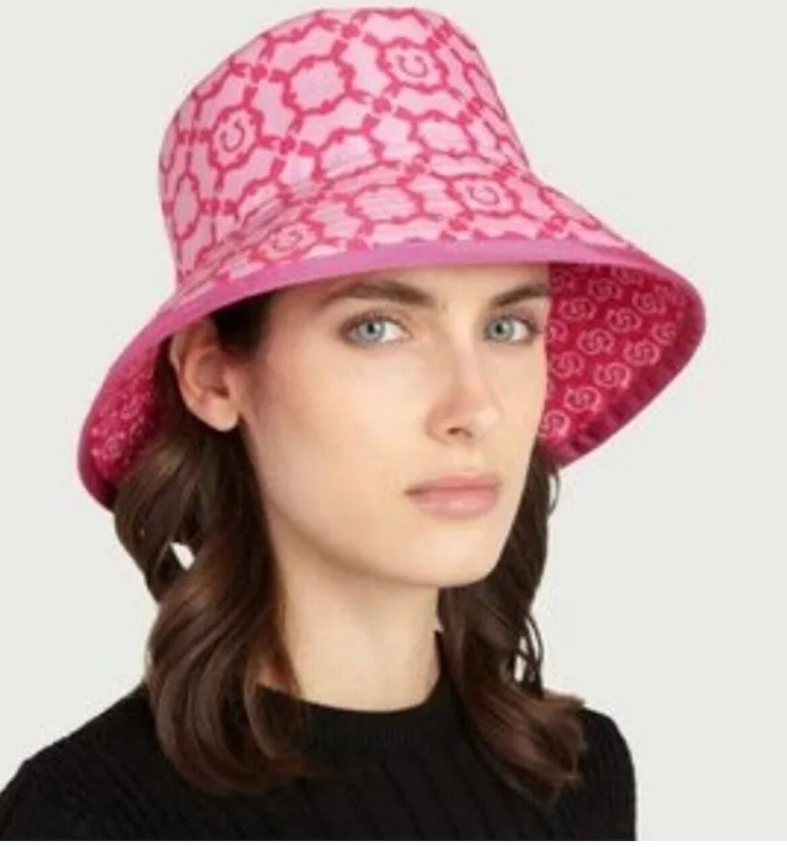 koo 　フェラガモ　リバーシブル　ハット SALVATORE FERRAGAMO PINK BUCKET HAT REVERSIBLE LOGO Sz 56 | eBay