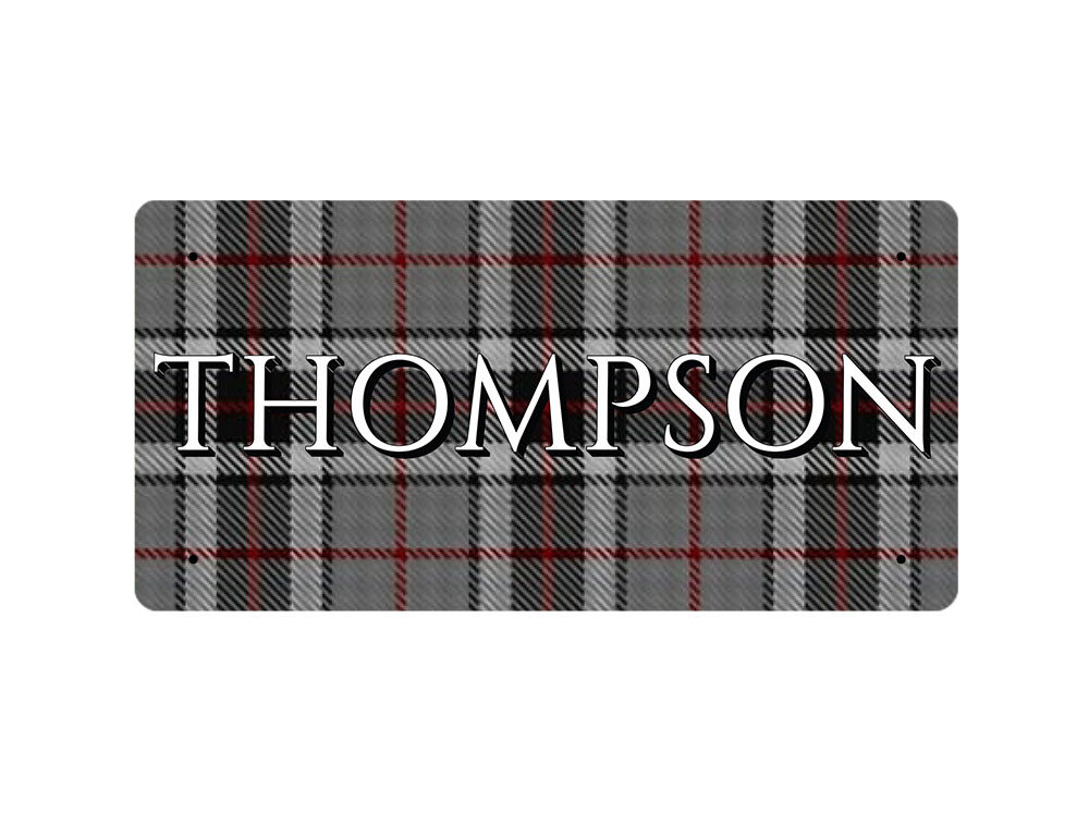 Thompson (Thompson Grey Tartan) - Metal Sign