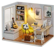 CUTEROOM DIY Doll Room Miniature Furniture Wooden House Kit - Wooden Dolls House