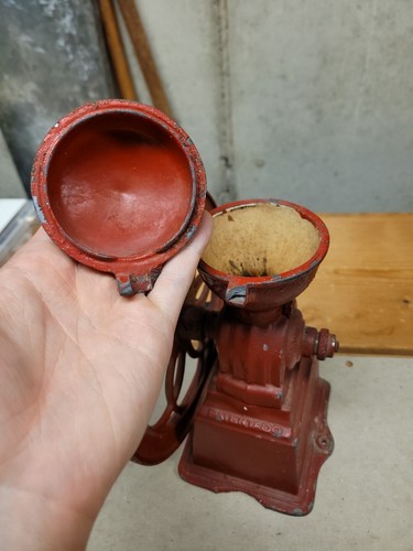 Antique MJF Patentado Coffee Mill Grinder Early 1900s Cast Iron RARE Piece Spain - Picture 8 of 24