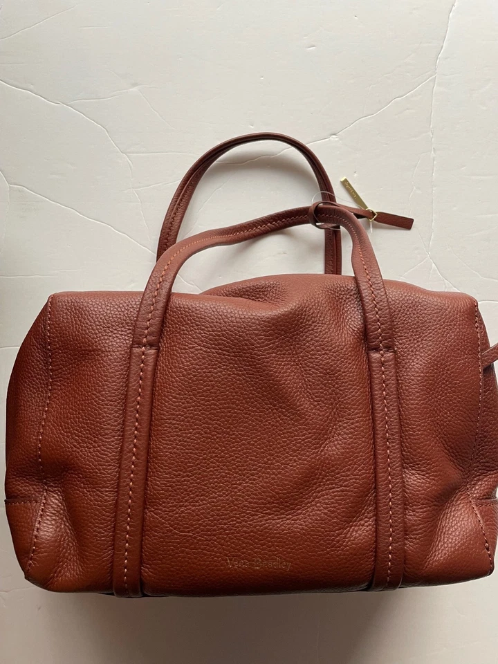 $268. Bolso Bandolera Vera Bradley Mallory Cuero Guijarro en Latón Marrón Foto 3 de 4