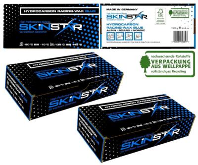 SKINSTAR Hydrocarbon Racing Wachs Skiwax Profi-Wachs COLD Mix Blue 250g