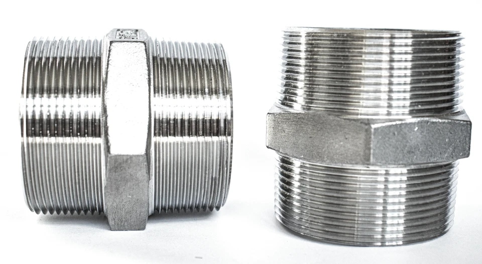 PACK OF 4 - 3/4" Stainless Steel Hex Nipple - SS MNPT Close Nipple #150 - 0.75" - Image 3 of 4