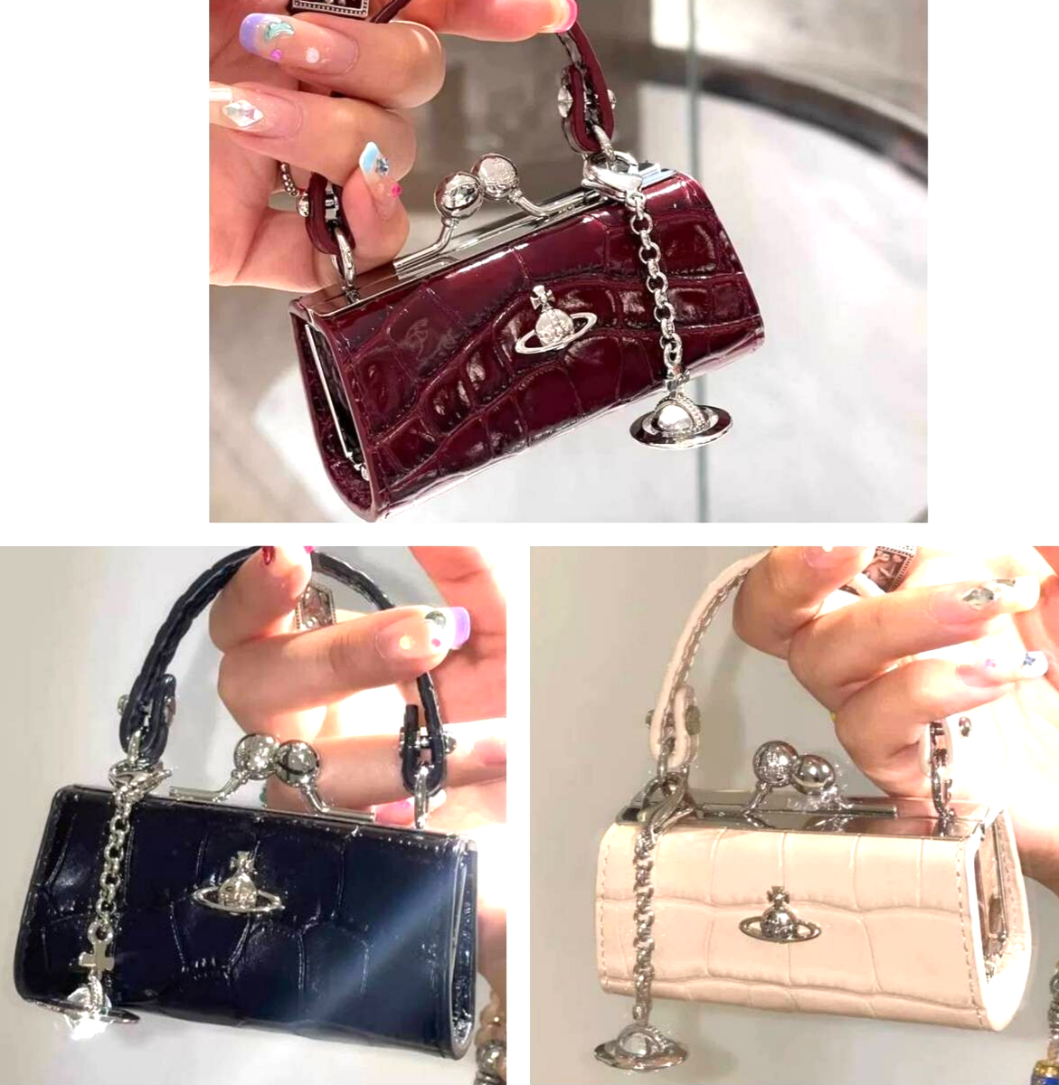 Vivienne Westwood Crocodile Pattern Mini Handbag 3 Colors