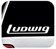 Ludwig Drums Vinyl Decal Sticker Block Style Bass Drum Logo