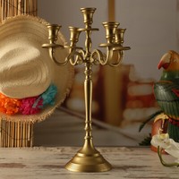 Stabkerzenhalter Kerzenleuchter KerzenstäNder 5-Armig Gold Tafelkerzenhalter