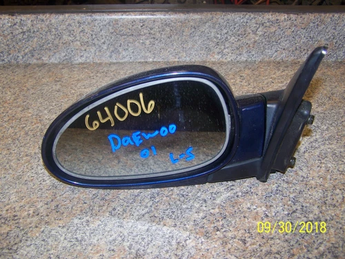 2000 2001 2002 DAEWOO NABIRU DRIVER LEFT SIDE VIEW MIRROR POWER W/HEATED BLUE