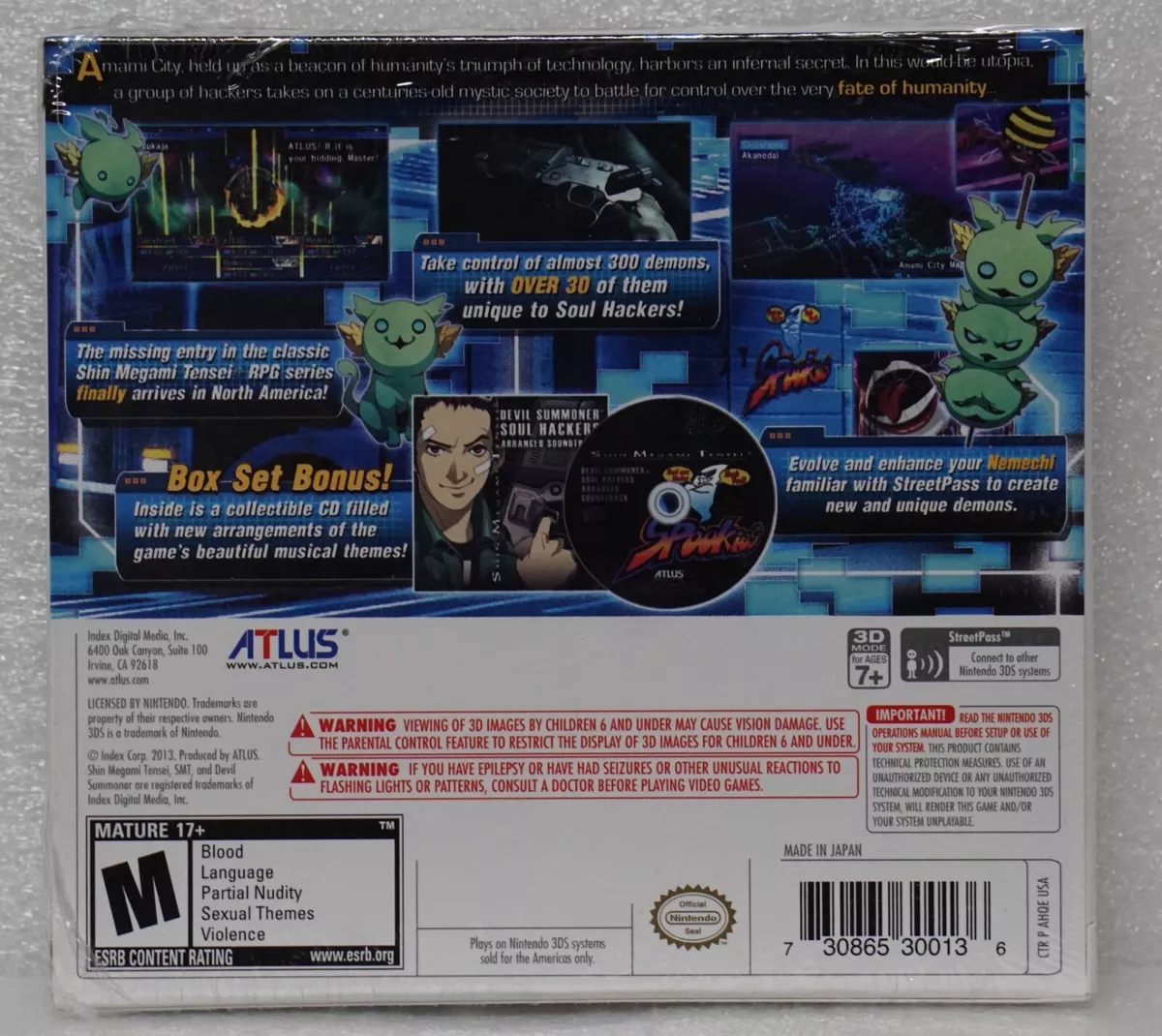 Nintendo DS Shin Megami Tensei Devil Summoner Soul Hacker Lim Edition  (Sealed) 730865300136