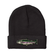 Beanies for Men Fish Rainbow Trout Embroidery Winter Hats Women Skull Cap 1 Size
