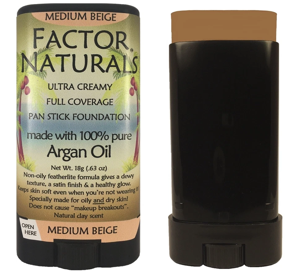 Factor Naturals Medium Beige 129 pan stik foundation w/Argan oil Made in the USA - Image 3 of 4