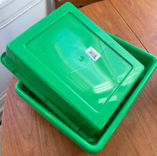 Green plastic classroom cubby storage bins 9 x11 1/2 x 3 inches