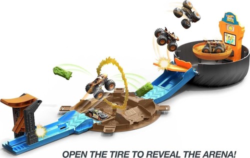 Hot Wheels Toy Trucks Playset Stunt Tire Monster Truck & Hot Wheels Race Playset - Picture 4 of 8