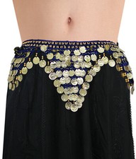 Women's Belly Dancing Hip Scarf Triangle Shape Crochet Golden Coin Wholesale Lot