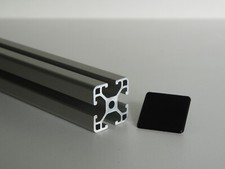 8er Set Abdeckkappen schwarz f&uuml;r Aluprofil Typ I Nut 6 30 x 30 mm