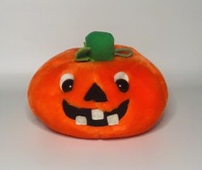 Vintage 1991 America Wego Stuffed Plush Pumpkin Halloween Jack-O-Lantern