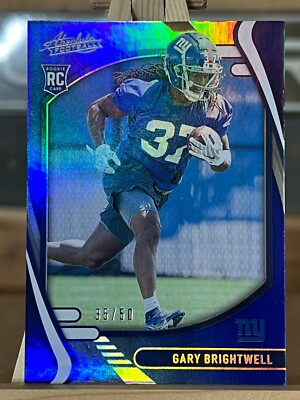 Gary Brightwell RC Rookie 2021 Absolute #d /50 Blue Color Match New York Giants