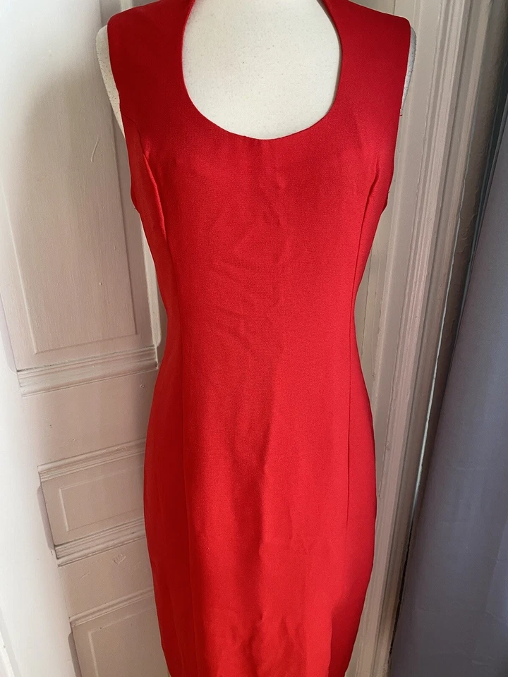 VESTIDO LARGO MISTY LANE VINTAGE HECHO PARA LA MEMORIA IRR ROJO-TALLA 12-ESTILO ENCANTADOR Foto 3 de 4