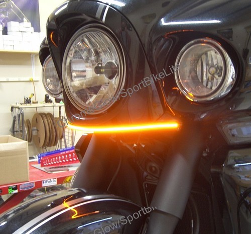Kawasaki Vaquero Amber LED Front Turn Signal Light Bar Kit, Smoke Lens - Foto 6 di 6