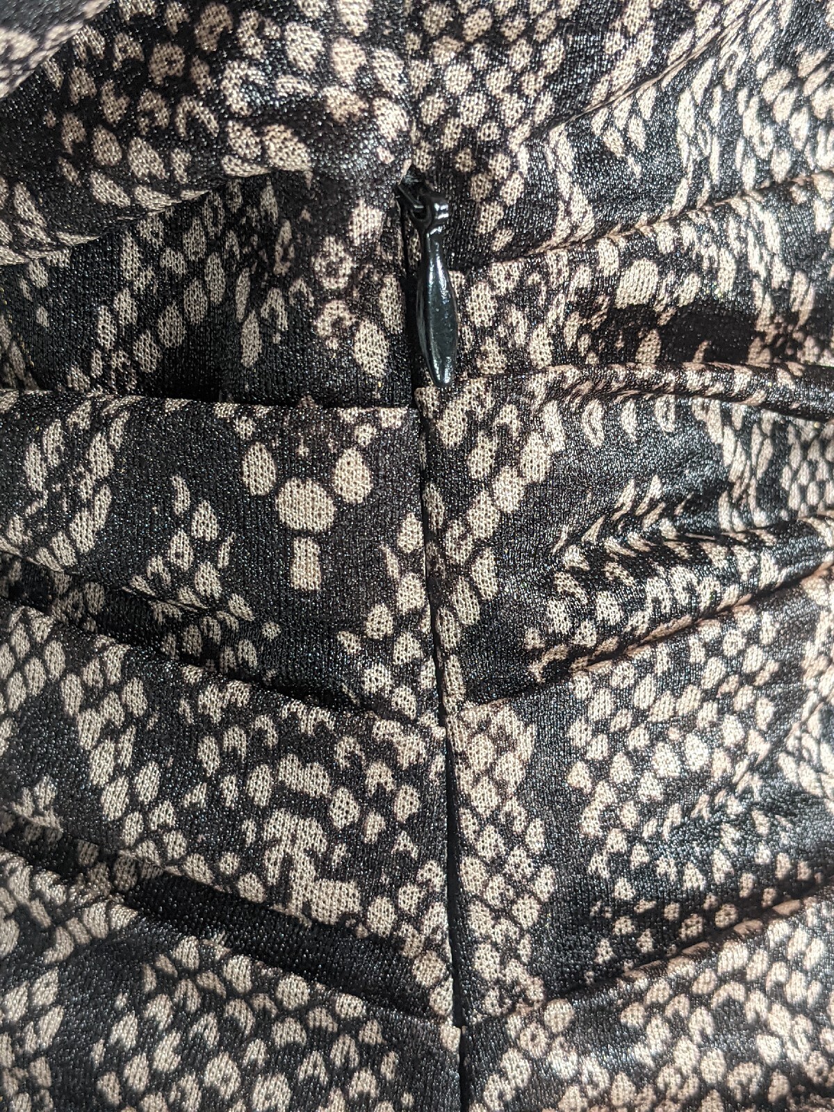 Nikibiki Black Brown Python Snake Print V-Neck Ru… - image 5