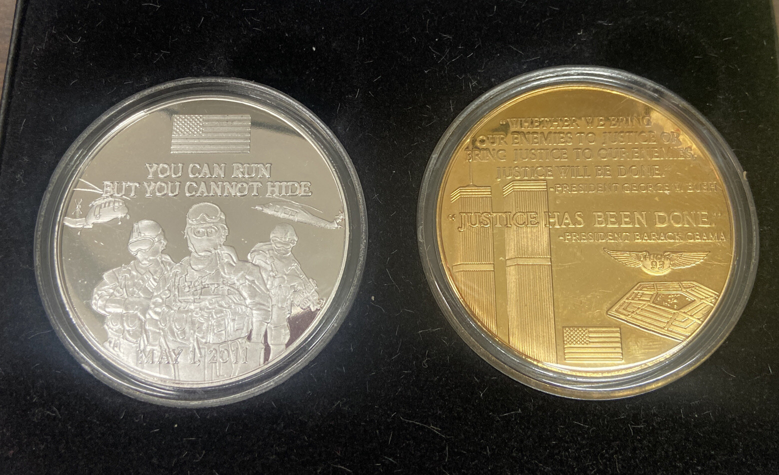 September 11th Twin Towers Commemorative Coin Set "You Can Run but You